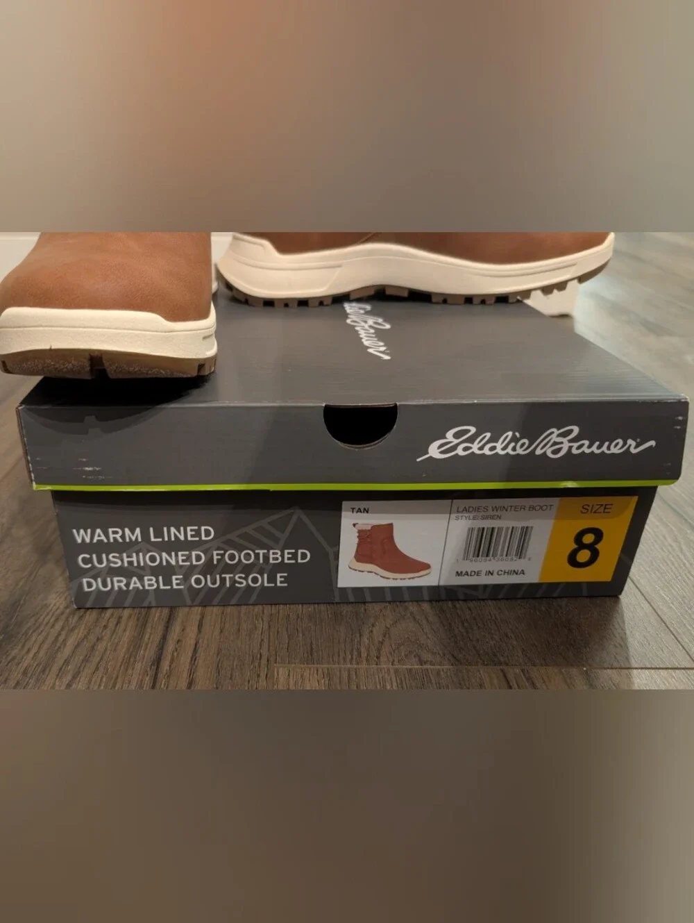 Eddie Bauer Women's Chestnut Brown Fleece-Lined Ankle Boots